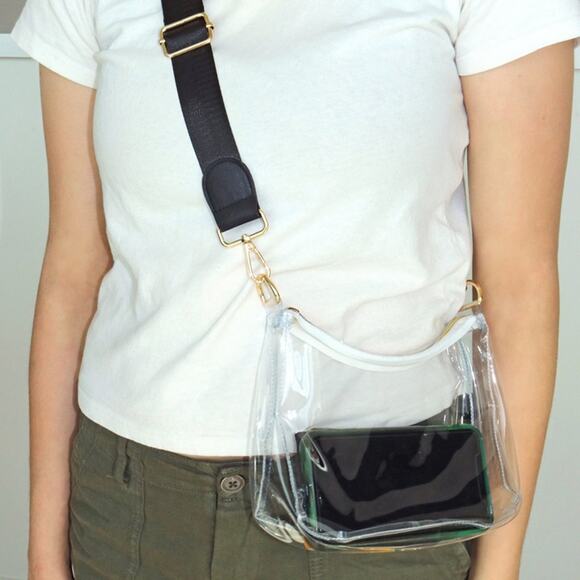 Hello Hobby Clear Crossbody Handbag, Customizable Transparent Purse for Stadiums - Picture 7 of 7